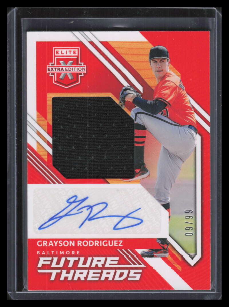2021 Elite Future Threads Signatures Orange Grayson Rodriguez RC Jersey Auto /99