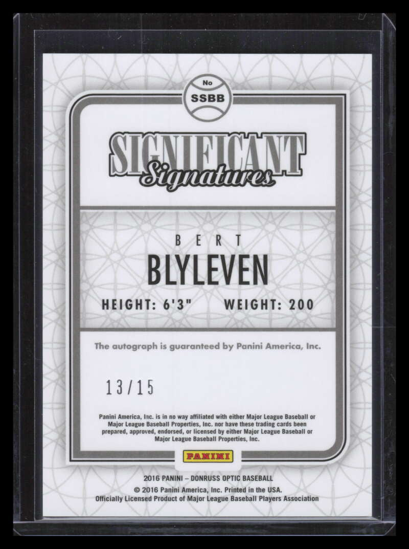 2016 Donruss Optic Significant Signatures Blue 12 Bert Blyleven Auto 13/15