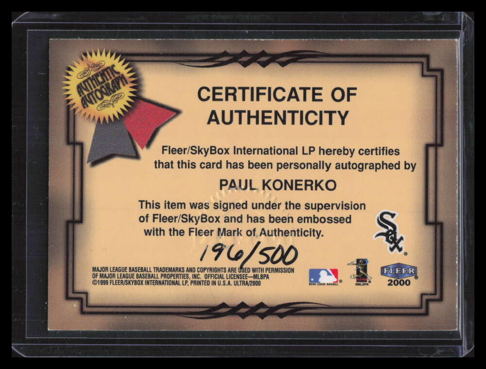 2000 Ultra Fresh Ink 36 Paul Konerko Auto 196/500