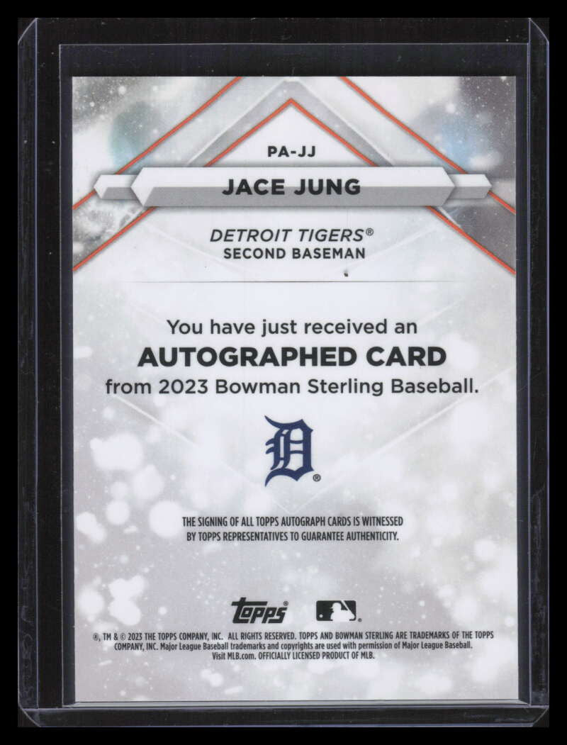 DELETE 155888 2023 Bowman Sterling Autographs Speckle Refractor Jace Jung Rookie Auto 54/99