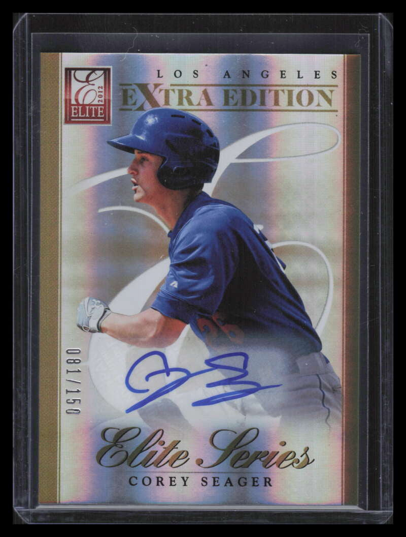 2012 Elite Extra Edition Series Signatures 9 Corey Seager Rookie Auto 91/150