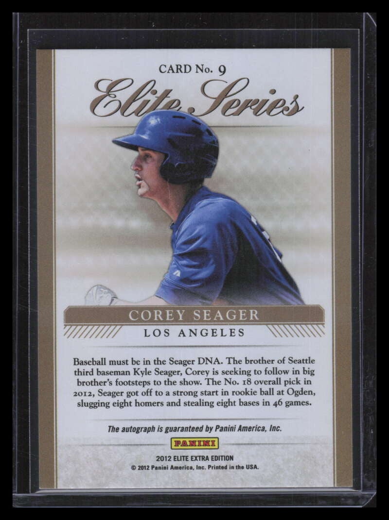 2012 Elite Extra Edition Series Signatures 9 Corey Seager Rookie Auto 91/150