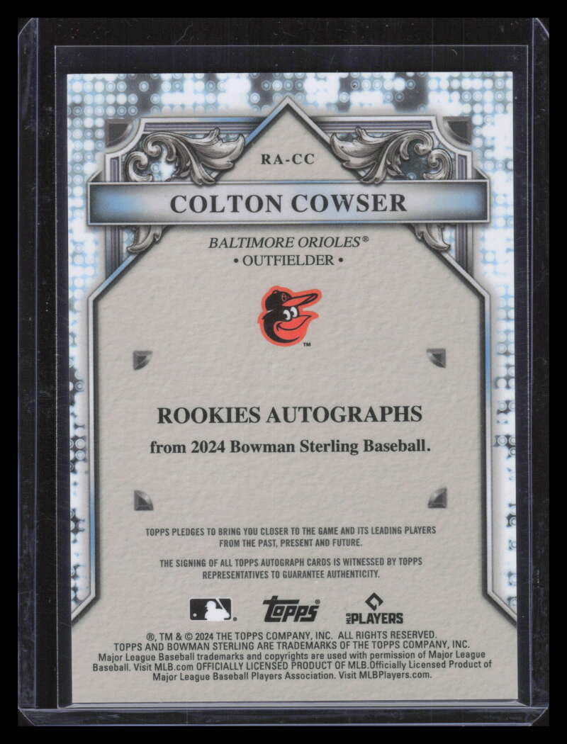 2024 Bowman Sterling Autographs Silver Refractor Colton Cowser Rookie Auto /100