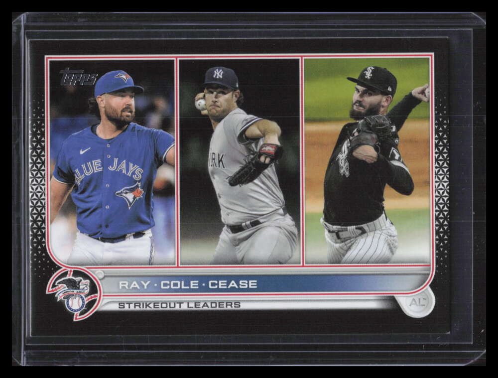 2022 Topps Black 138 Robbie Ray Dylan Cease Gerrit Cole LL 63/71 League Leaders
