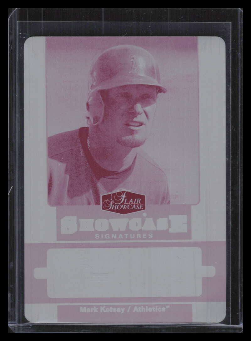 2006 Flair Showcase Signatures Printing Plate Magenta MK Mark Kotsay 1/1