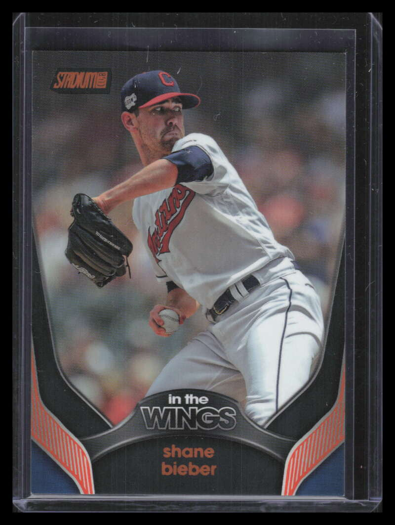 2020 Stadium Club In the Wings Orange itw16 Shane Bieber 11/50