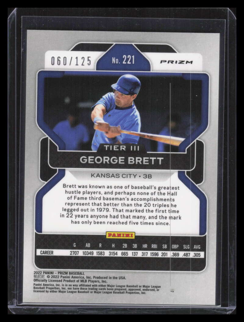 DELETE 156007 2022 Panini Prizm Prizms Lime Green Refractor 221 George Brett 60/125