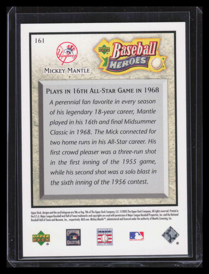 SOLD 156027 2005 Upper Deck Baseball Heroes 161 Mickey Mantle 211/575