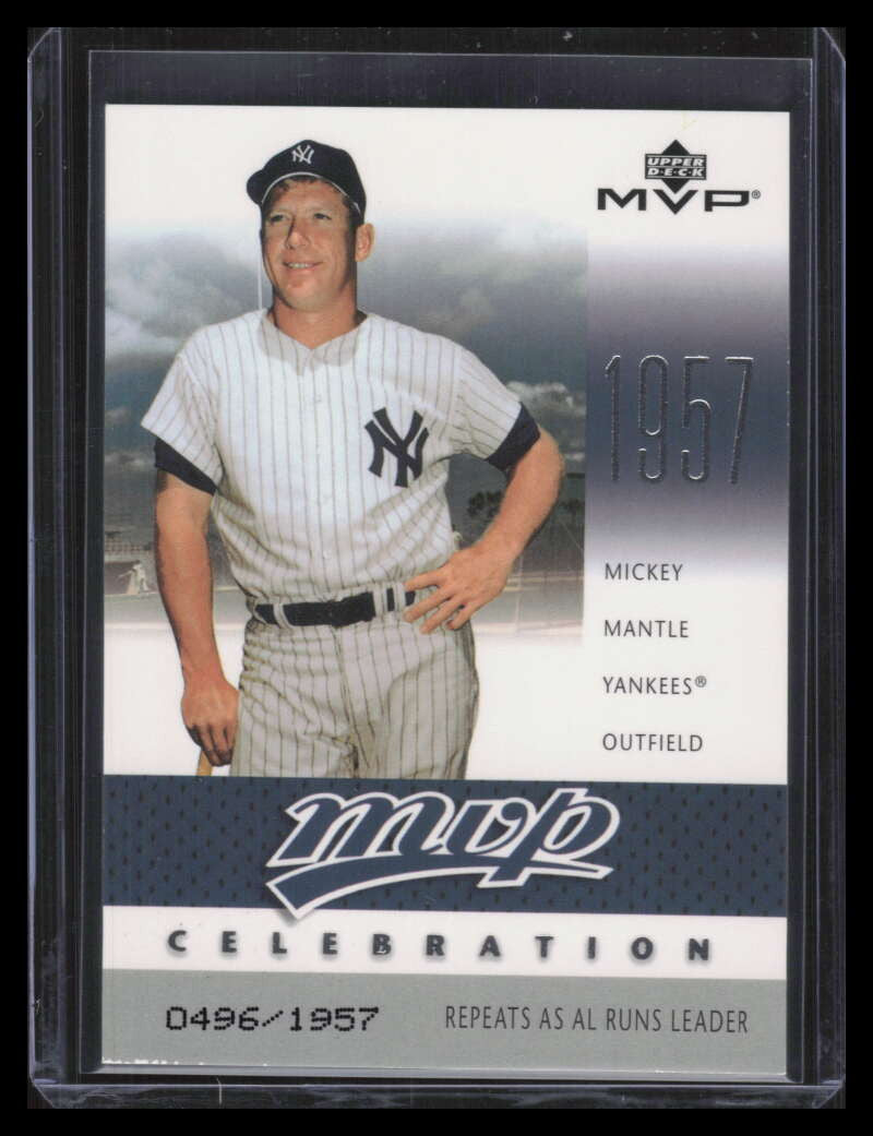 2003 Upper Deck MVP Celebration 64 Mickey Mantle MM 496/1957