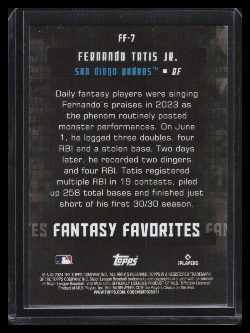 2024 Topps Fantasy Favorites Gold ff7 Fernando Tatis Jr. 28/50