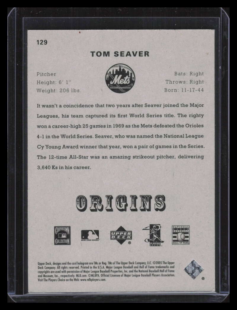 2005 Origins Gold 129 Tom Seaver RET 3/20 READ