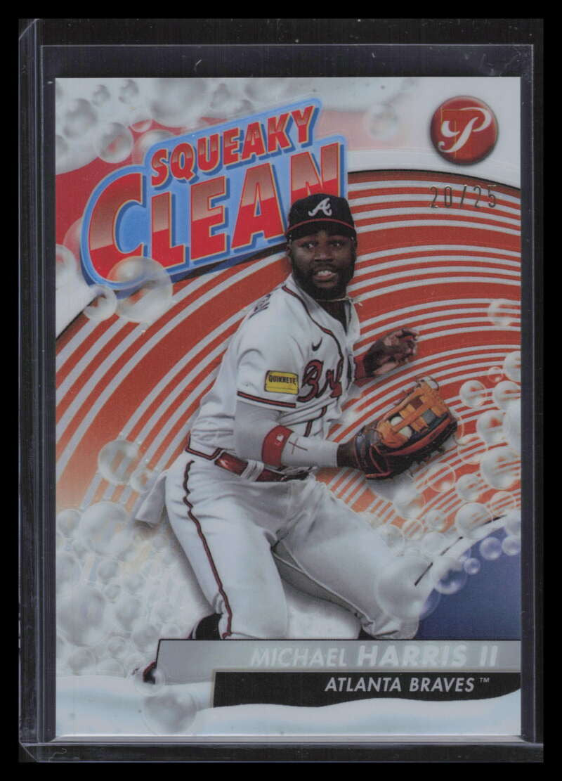 2024 Topps Pristine Squeaky Clean Orange Refractor sq10 Michael Harris II 20/25