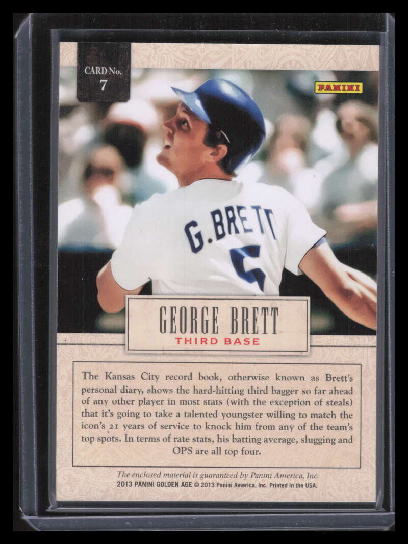2013 Panini Golden Age Museum Age Memorabilia 7 George Brett Jersey
