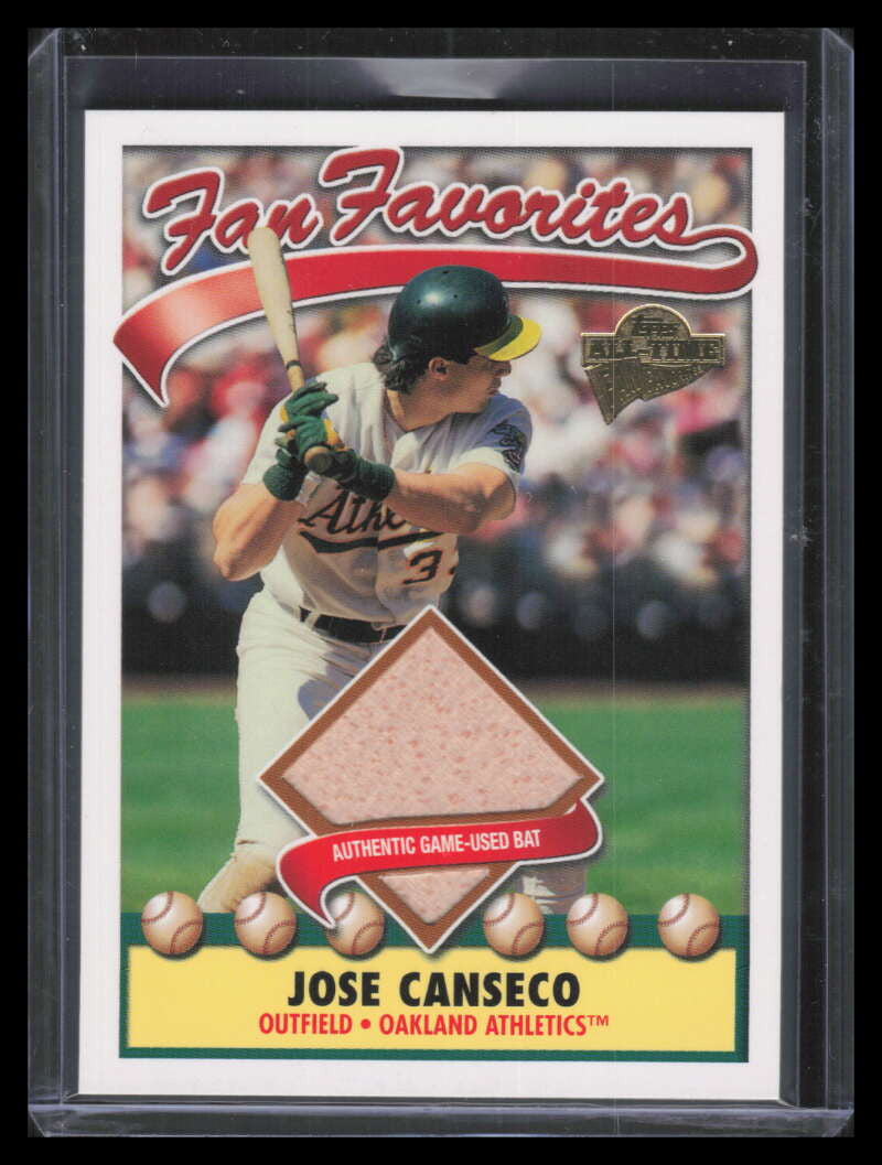 2003 Topps All-Time Fan Favorites Relics JOS Jose Canseco Bat
