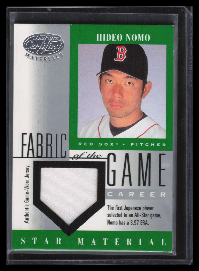 2001 Leaf Certified Materials Fabric of the Game 75cr Hideo Nomo Jersey 23/69