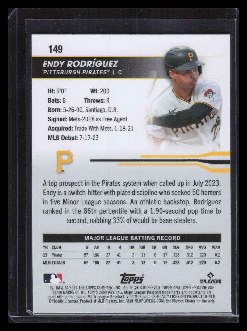 2024 Topps Pristine Gold Refractor 149 Endy Rodriguez Rookie 18/50