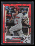 2021 Bowman Chrome Sapphire Orange Refractor bcp46 Jonathan India Rookie 52/75