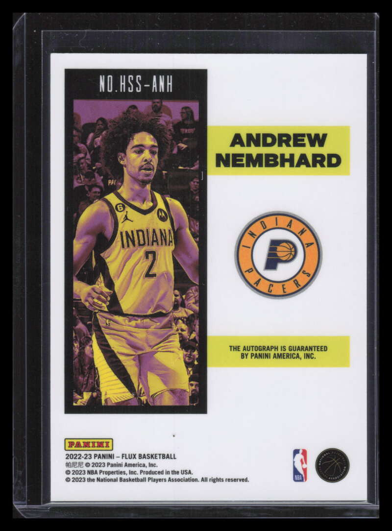 2022-23 Panini Flux Hot Stock Signatures 20 Andrew Nembhard Rookie Auto
