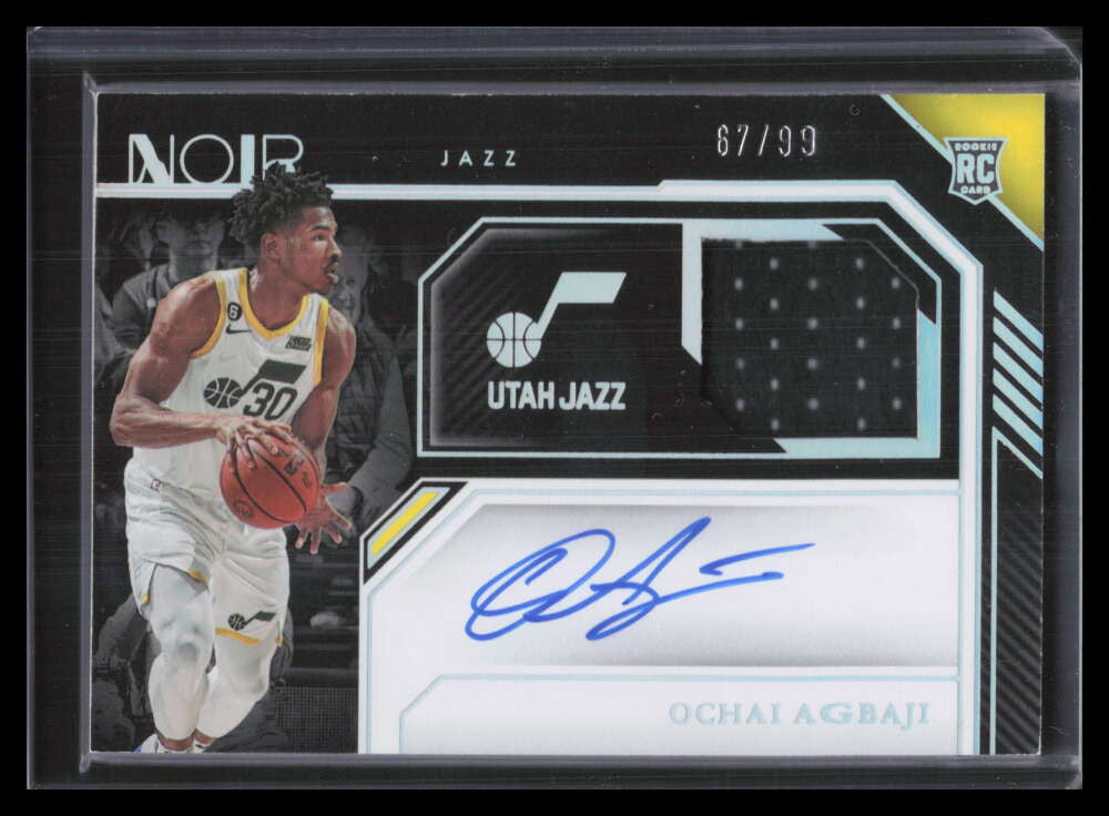 2022-23 Panini Noir 354 Ochai Agbaji C Rookie Jersey Auto 67/99 Color