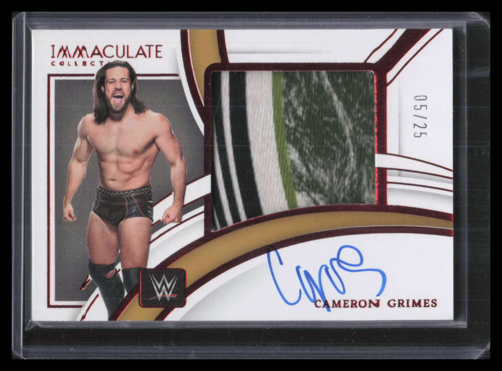 2022 Immaculate WWE Premium Autographs Red Cameron Grimes Patch Auto 5/25