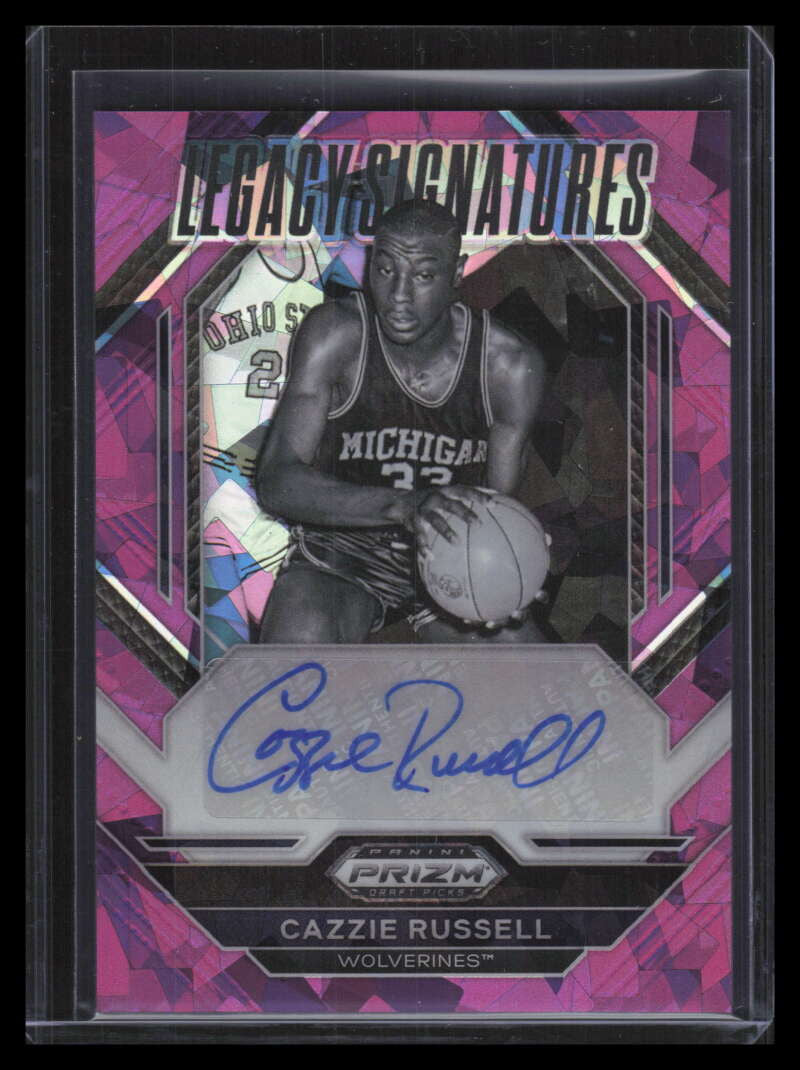 2023-24 Panini Prizm Draft Legacy Signature Purple Ice Cazzie Russell Auto 82/99
