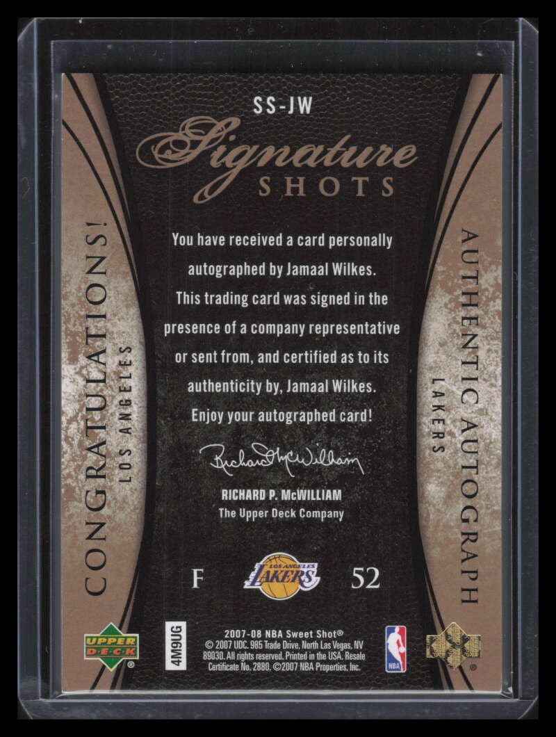 2007-08 Sweet Shot Signature Shots JW Jamaal Wilkes Auto 35/98