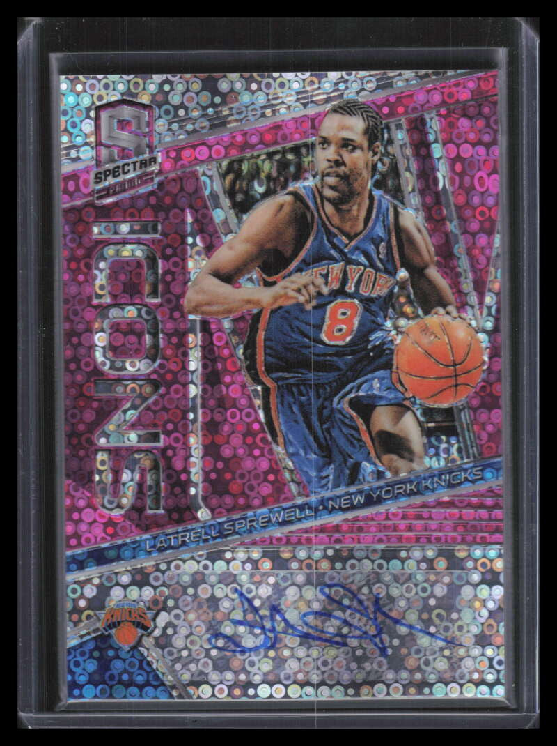 2018-19 Panini Spectra Icons Autographs Neon Pink 11 Latrell Sprewell Auto 6/25