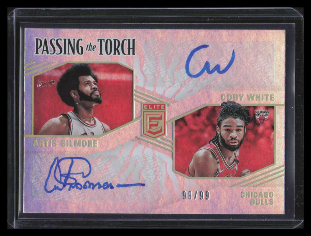 2019-20 Elite Passing the Torch Signature Coby White RC Artis Gilmore Auto 99/99