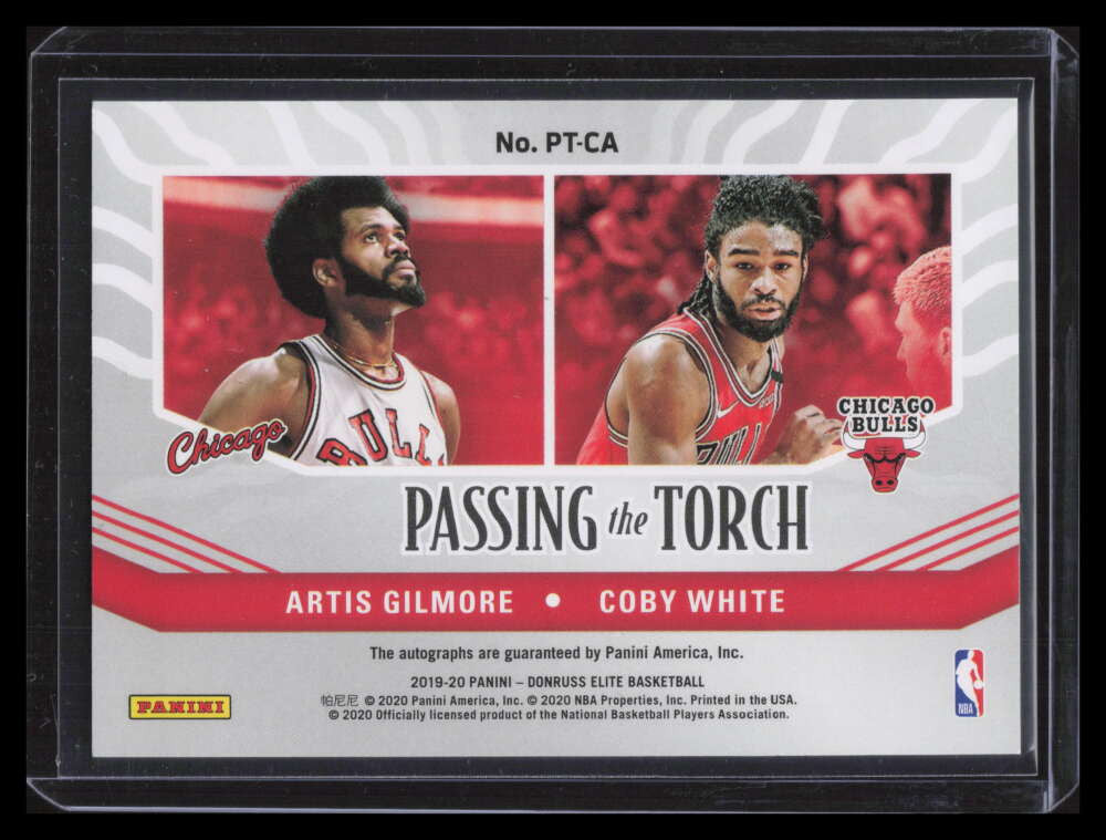 2019-20 Elite Passing the Torch Signature Coby White RC Artis Gilmore Auto 99/99