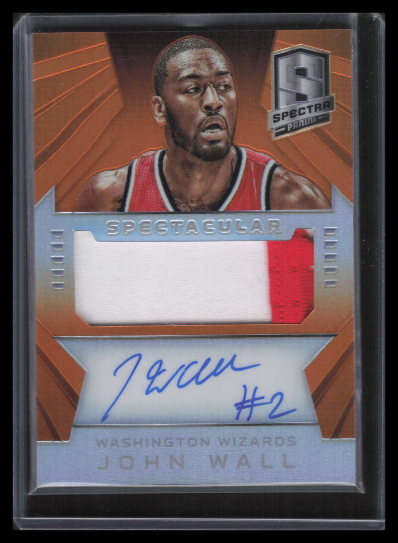 2014-15 Panini Spectra Spectacular Signatures Orange John Wall Patch Auto 1/25