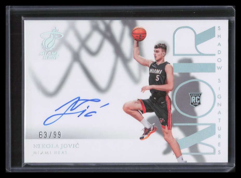 2022-23 Panini Noir Shadow Signatures 10 Nikola Jovic Rookie Auto 63/99
