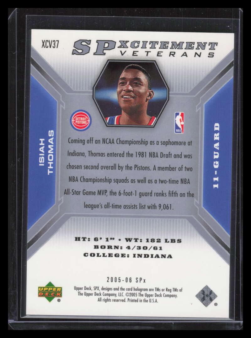2005-06 SPx SPxcitement Veterans Spectrum xcv37 Isiah Thomas 54/99