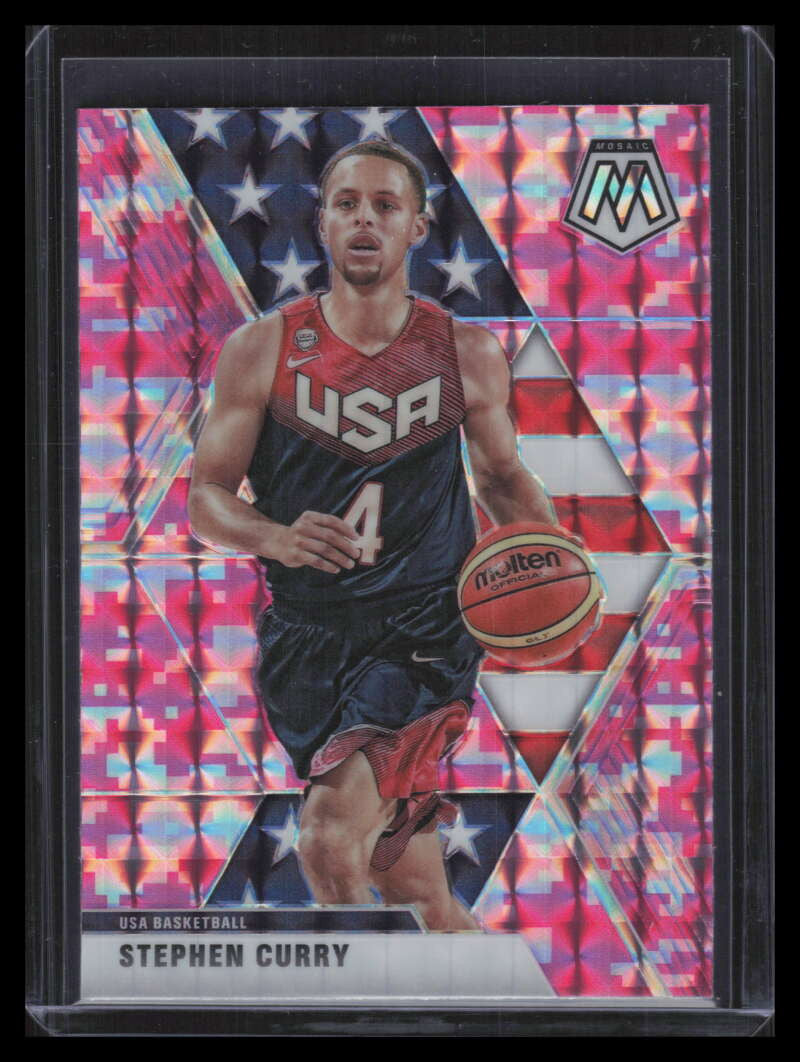 2019-20 Panini Mosaic Mosaic Pink Camo Refractor 260 Stephen Curry USA 143903