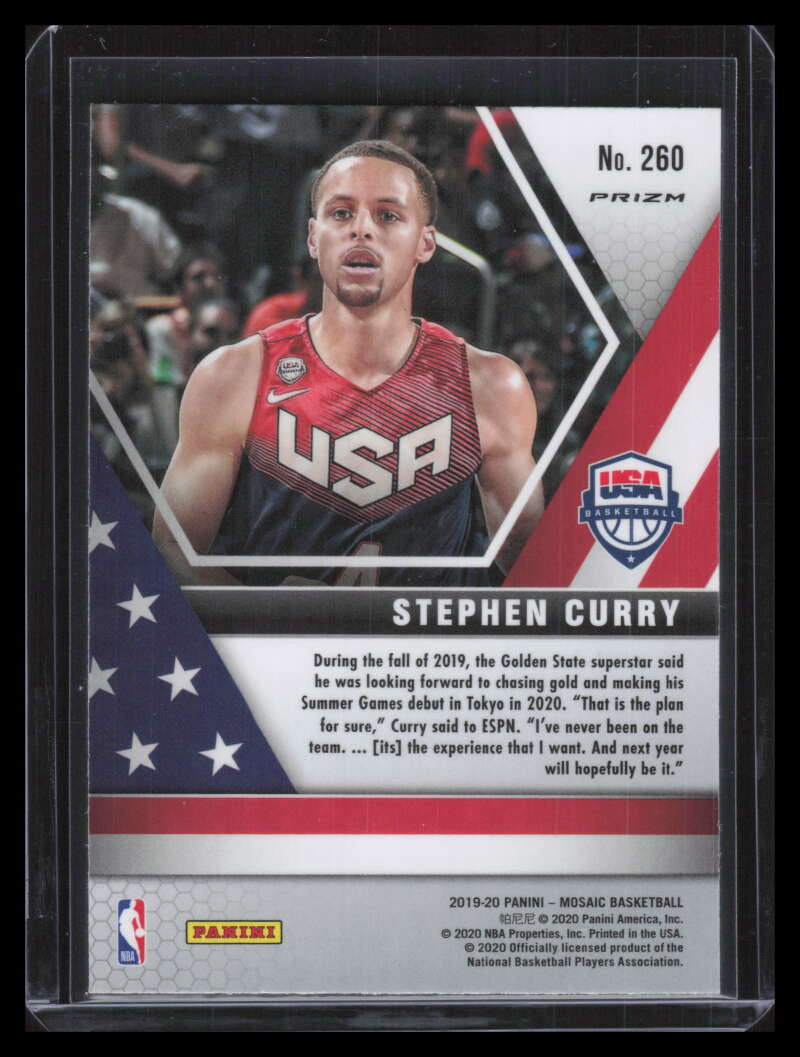 2019-20 Panini Mosaic Mosaic Pink Camo Refractor 260 Stephen Curry USA 143903