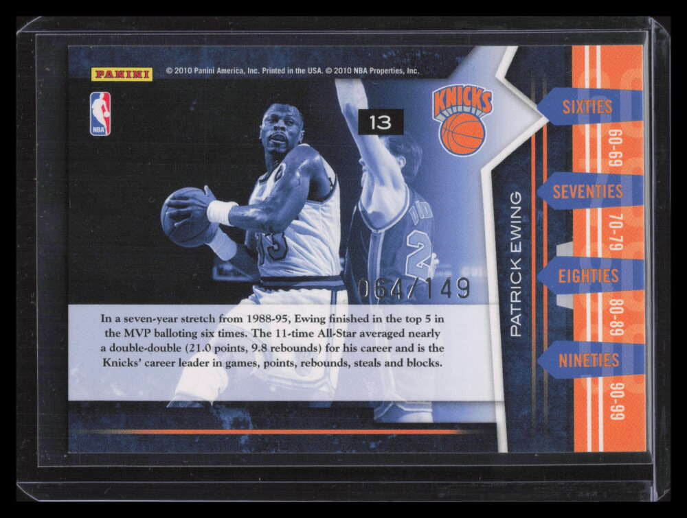 2010-11 Limited Decade Dominance 13 Patrick Ewing 64/149