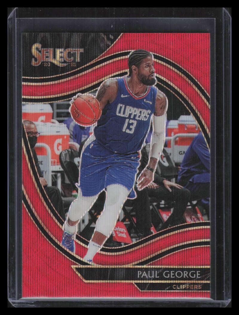 2020-21 Select Prizms Red Wave 254 Paul George Courtside
