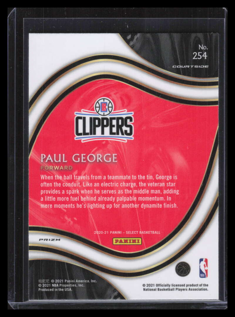 2020-21 Select Prizms Red Wave 254 Paul George Courtside