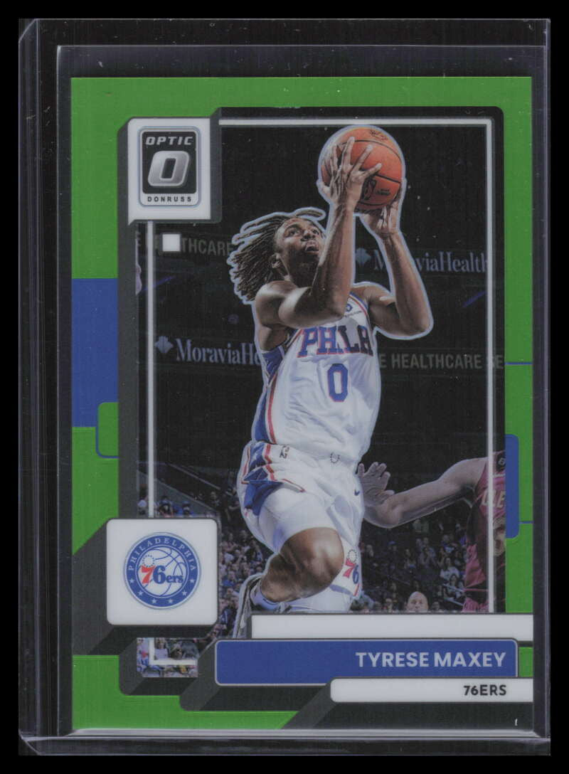 2022-23 Donruss Optic Lime Green Refractor 26 Tyrese Maxey 22/149
