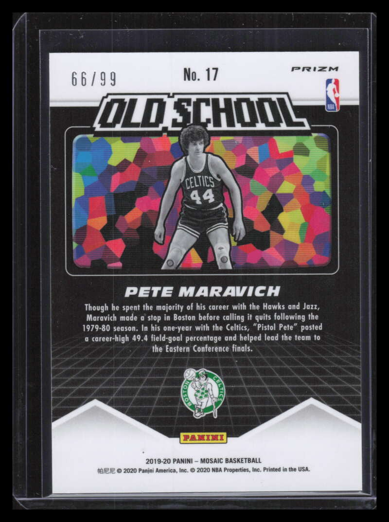 2019-20 Panini Mosaic Old School Mosaic Blue Reactive 17 Pete Maravich 66/99