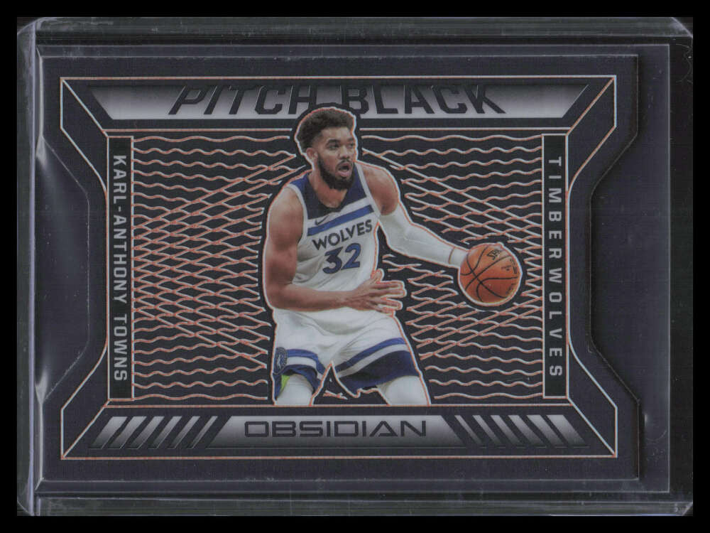 2020-21 Panini Obsidian Pitch Black Electric Etch Orange Karl-Anthony Towns 5/35