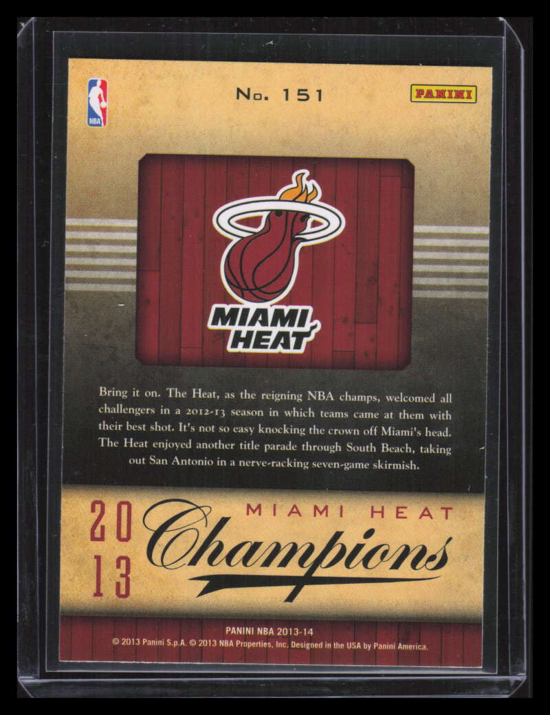 2013-14 Hoops Chinese 151 Miami Heat Champions Andersen Bosh Wade LeBron