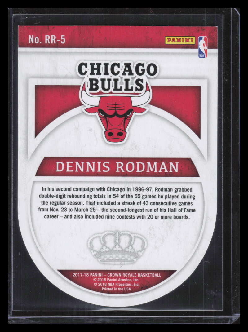2017-18 Crown Royale Roundball Royalty Blue 5 Dennis Rodman 16/25