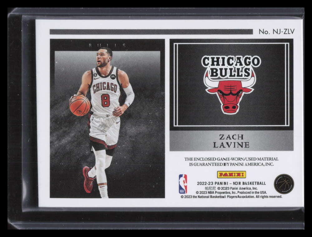 2022-23 Panini Noir Newsreels Jerseys 2 Zach LaVine Jersey 13/75
