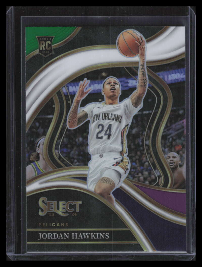 2023-24 Select Prizms Green White Purple 280 Jordan Hawkins Rookie Courtside