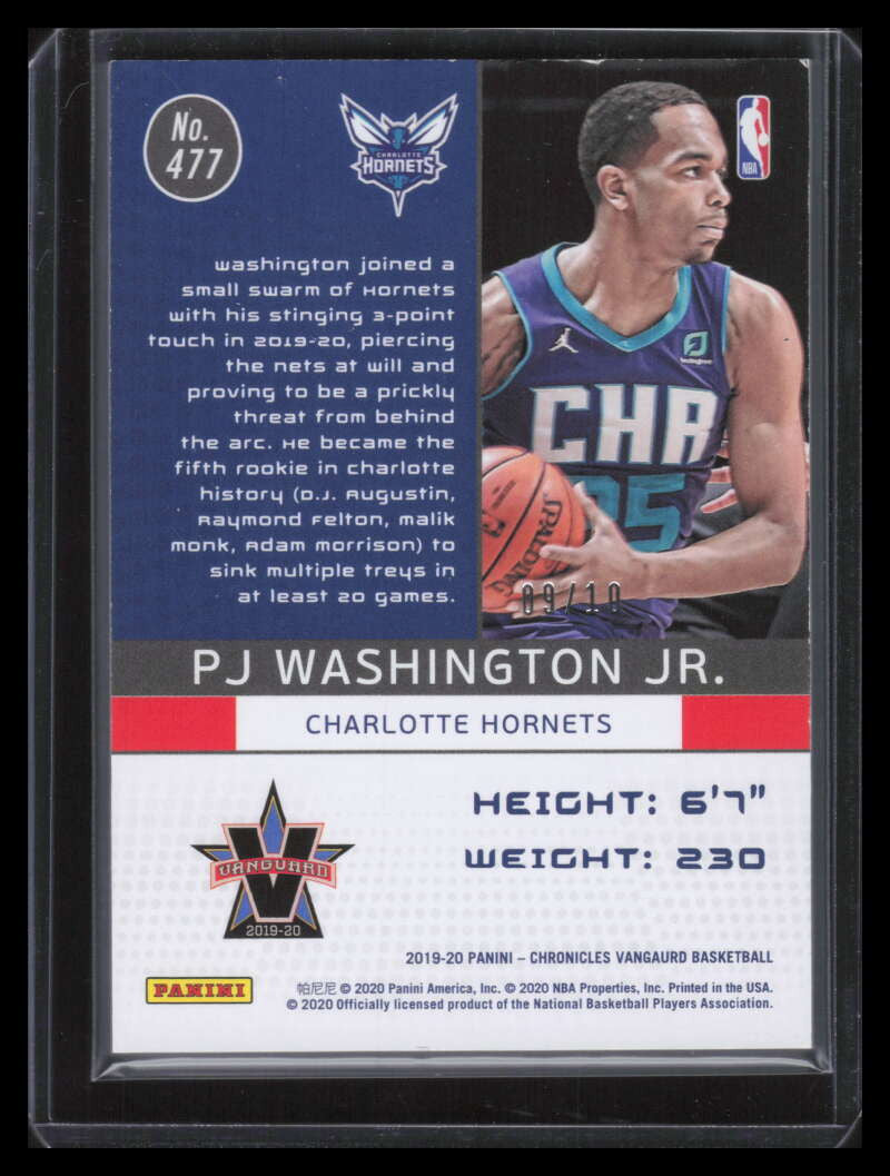 2019-20 Panini Chronicles Gold 477 PJ Washington Jr. Vanguard Rookie 9/10