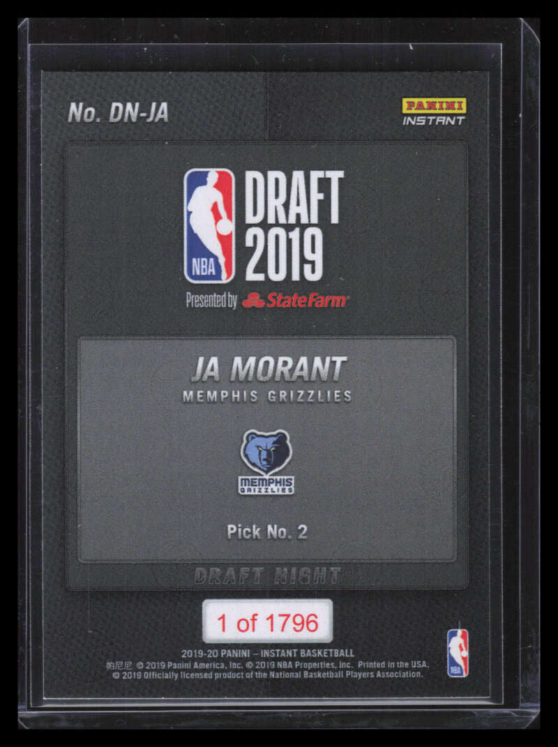 DELETE 156491 2019-20 Panini Instant Draft Night DNJA Ja Morant Rookie /1796 144532
