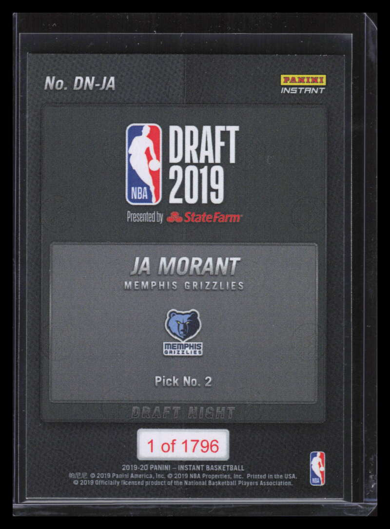 DELETE 156493 2019-20 Panini Instant Draft Night DNJA Ja Morant Rookie /1796 144534
