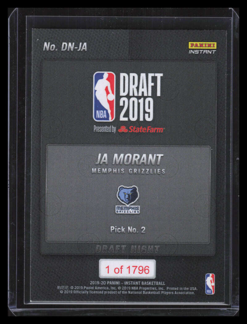 DELETE 156497 2019-20 Panini Instant Draft Night DNJA Ja Morant Rookie /1796 144538