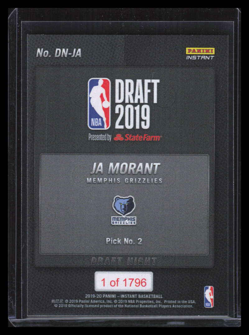 DELETE 156499 2019-20 Panini Instant Draft Night DNJA Ja Morant Rookie /1796 144540