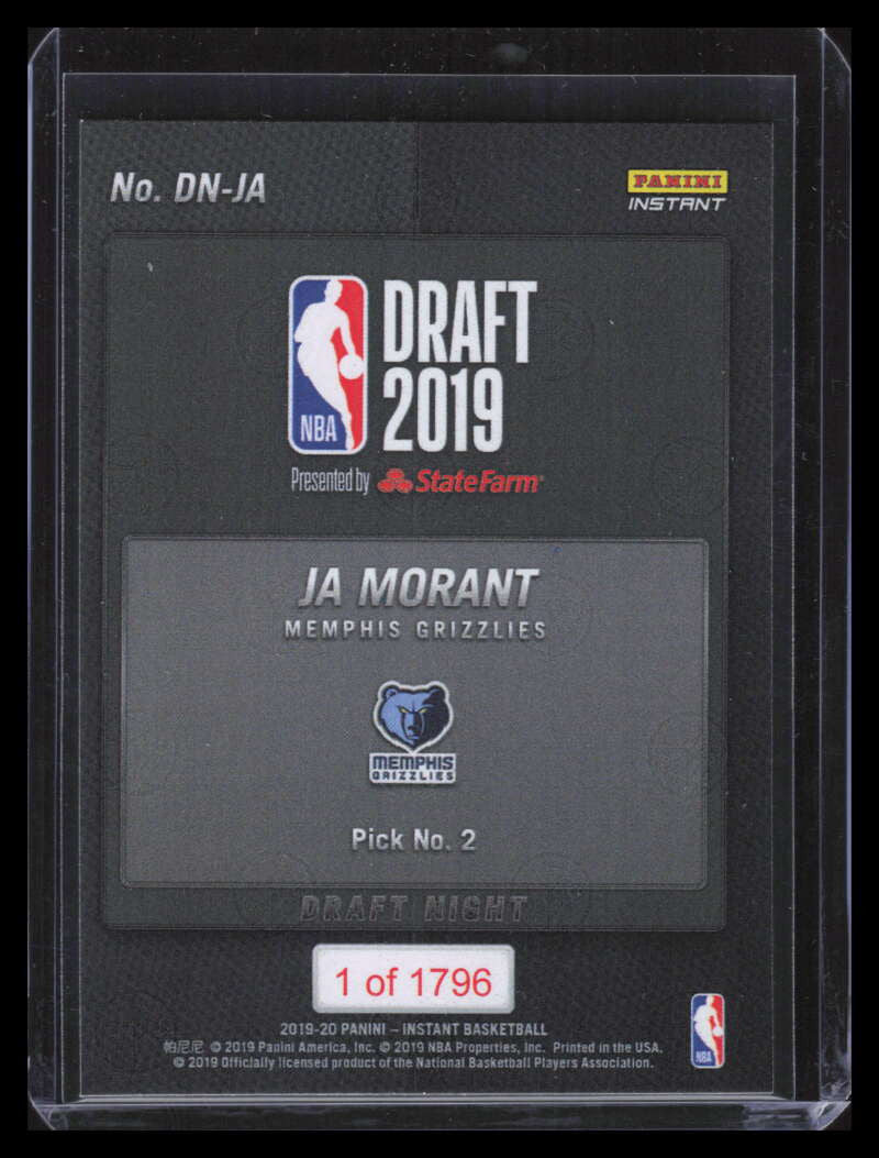 DELETE 156501 2019-20 Panini Instant Draft Night DNJA Ja Morant Rookie /1796 144542